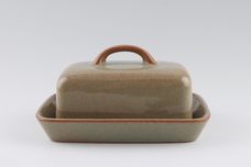 Denby Camelot Butter Dish + Lid Flat Base Box Lid with Handle 6 1/2" x 4 3/4" thumb 1