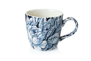 Burleigh Ink Blue Hibiscus Mug
