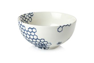Burleigh Ink Blue Pollen Small Footed Bowl 16cm