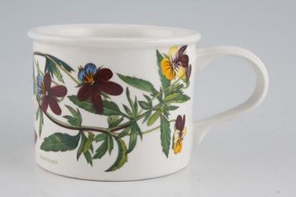 Portmeirion Botanic Garden Teacup Drum Shaped - Viola Tricolor - Heartsease - Named 3 1/4" x 5 5/8"