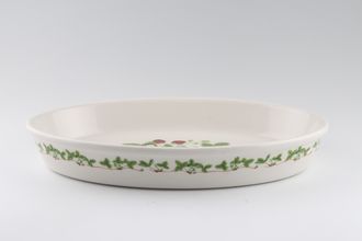 Portmeirion Summer Strawberries Roaster Oval - Leaf pattern only around outer rim 14 3/8" x 9 3/8"