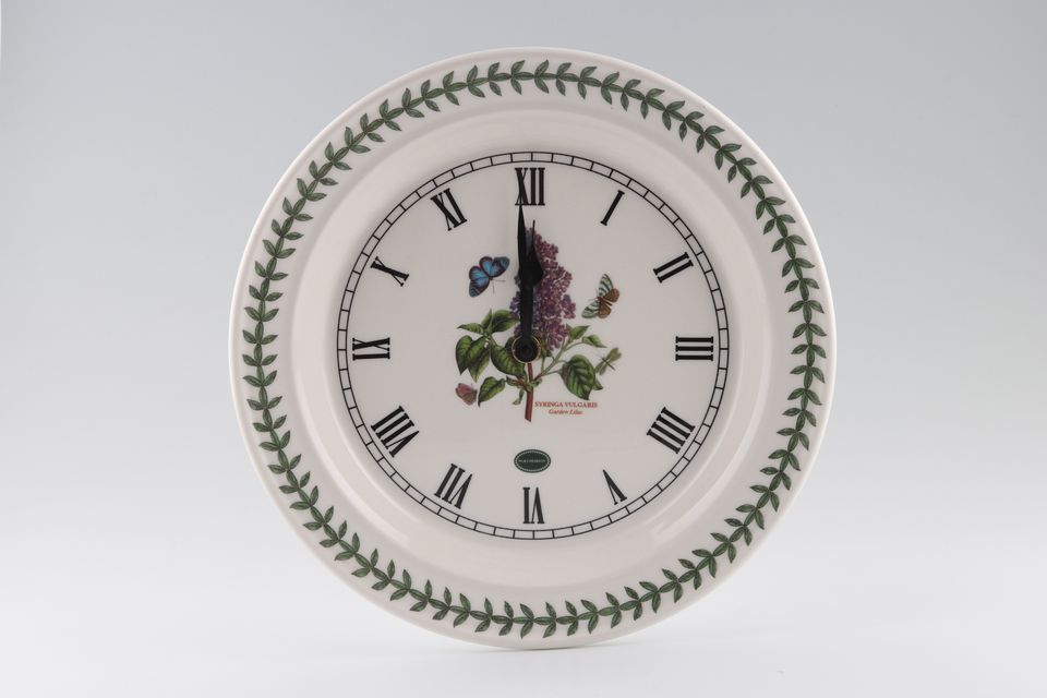 Portmeirion Botanic Garden Clock Wall Clock. Syringa Vulgaris - Garden Lilac 10 1/2"