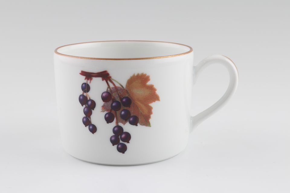 Royal Worcester Evesham - Gold Edge Teacup Blackcurrants and cherries, Straight Sided 3 3/8" x 2 3/8"