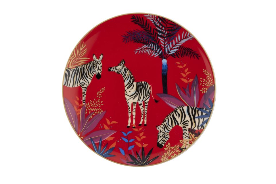 Sara Miller London for Portmeirion Tahiti Collection Salad / Dessert Plate Zebra 20cm