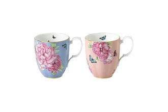 Miranda Kerr for Royal Albert Friendship Set of 2 Mugs Coral & Blue 400ml