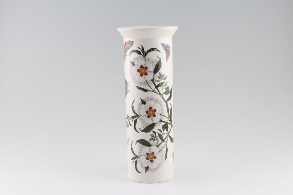 Portmeirion Botanic Garden - Older Backstamps Vase Cistus Landaniferus - Spanish Gum Cistus- Cylinder Shape 11 1/4"