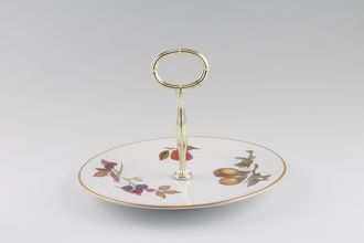 Royal Worcester Evesham - Gold Edge Cake Stand Single Tier 8 1/4"
