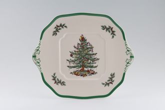 Sell Spode Christmas Tree Cake Plate Square - Handled  11 3/8"