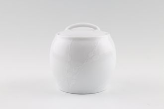 Denby White Trace Sugar Bowl - Lidded (Tea)