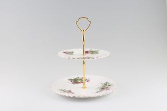 Royal Albert Highland Thistle 2 Tier Cake Stand 8 1/4" and 6 1/4"sized plates