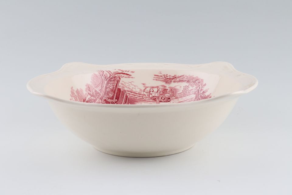 Johnson Brothers Haddon Hall - Pink Serving Bowl Four points along rim 10"