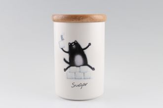 Portmeirion Splat Storage Jar + Lid Sugar - Wooden Lid 7"