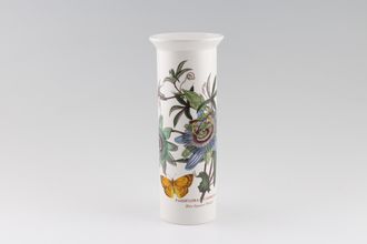 Portmeirion Botanic Garden - Older Backstamps Vase Passiflora Caerulea - Blue Passion Flower - Named. Cylinder Shape. 9"