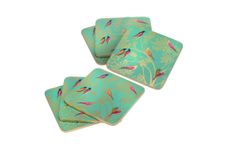 Sara Miller London for Portmeirion Chelsea Collection Coasters - Set of 6 Green 10.5cm x 10.5cm thumb 3