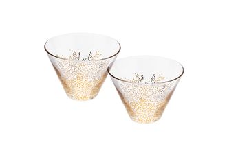 Sara Miller London for Portmeirion Chelsea Collection Set of 2 Glass Small Bowls 11.4cm