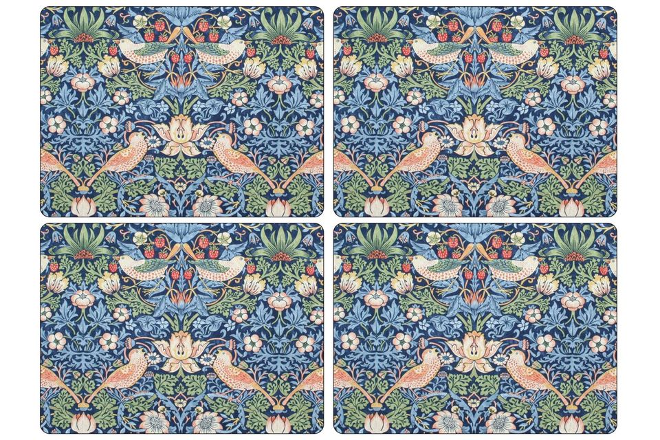 Royal Worcester Strawberry Thief Placemats - Set of 4 Blue 40.1cm x 29.8cm