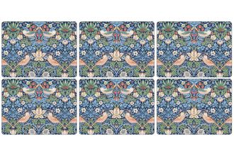 Royal Worcester Strawberry Thief Placemats - Set of 6 Blue 30.5cm x 23cm