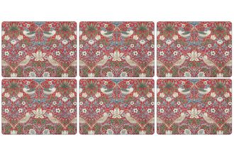 Royal Worcester Strawberry Thief Placemats - Set of 6 Red 30.5cm x 23cm