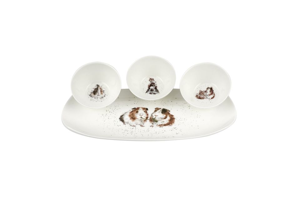 Royal Worcester Wrendale Designs Bowl and Tray Set Guinea Pigs