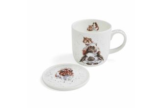 Royal Worcester Wrendale Designs Mug and Coaster Set Piggy In The Middle 310ml