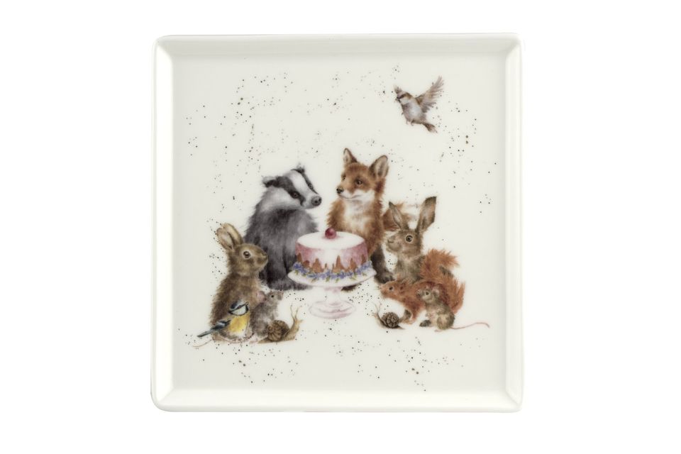 Royal Worcester Wrendale Designs Square Plate Woodland Party 18cm x 18cm
