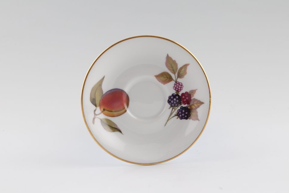 Royal Worcester Evesham - Gold Edge Coffee Saucer Fits 2 1/4 x 2 1/4" coffee cup. 4 1/2"