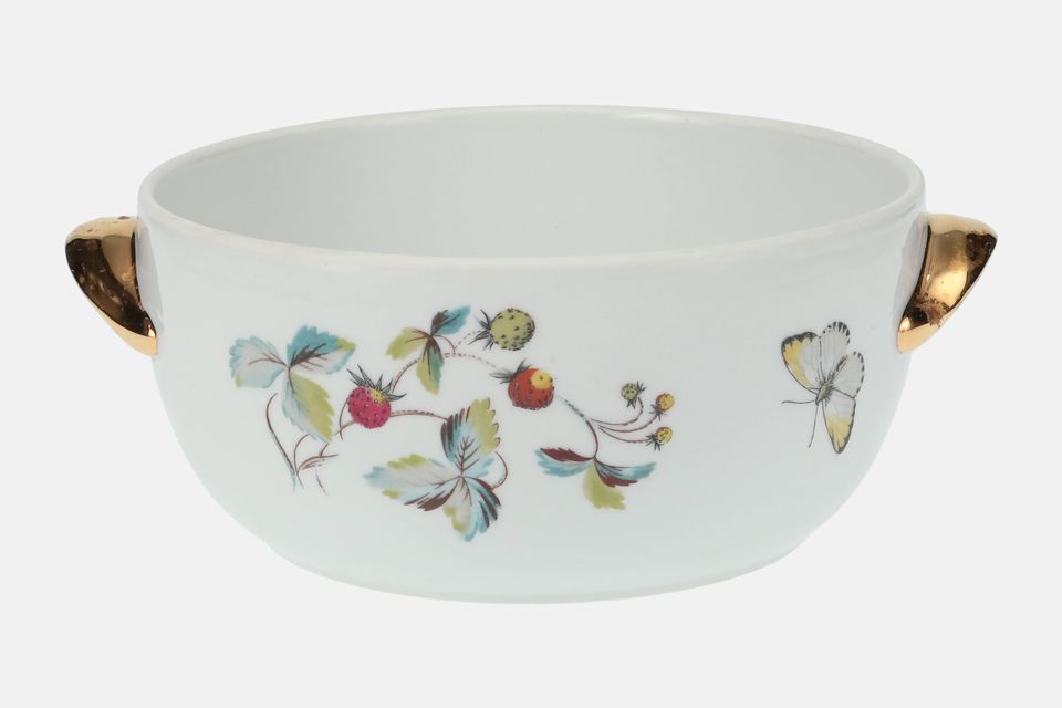 Royal Worcester Strawberry Fair - Gold Edge Porcelain Casserole Dish Base Only Shape 23 Size 6 1 1/2pt