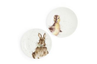 Royal Worcester Wrendale Designs Set of 2 Plates Duckling/Rabbit 16.5cm