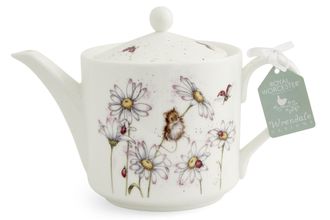 Royal Worcester Wrendale Designs Teapot Mouse & Flower 1.13l
