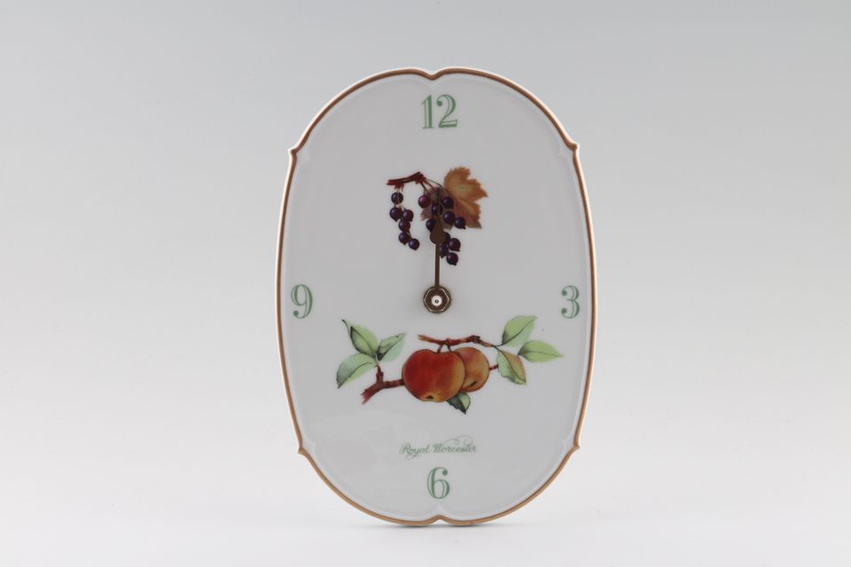 Royal Worcester Evesham - Gold Edge Wall Clock Oval 9" x 6 1/4"