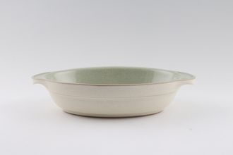 Denby Energy Entrée Celadon Green and Cream - Eared - oval - round eared 8 7/8"