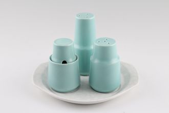 Poole Twintone Seagull and Ice Green Cruet Set Ice Green with Seagull Tray