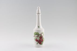 Portmeirion Pomona - Older Backstamps Vinegar Bottle + Stopper Late Duke Cherry - Ceramic / Plastic lid 7 1/4"