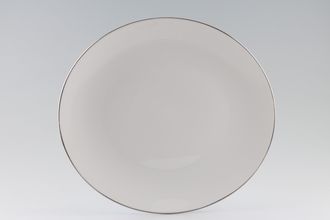 Royal Worcester Snow - Silver Edge Oval Platter 12 1/2"