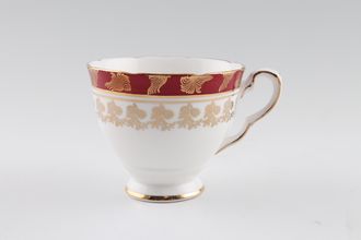 Royal Stafford Morning Glory - Red Teacup Pattern B - 2 lower gold bands in body of cup 3 3/8" x 2 7/8"