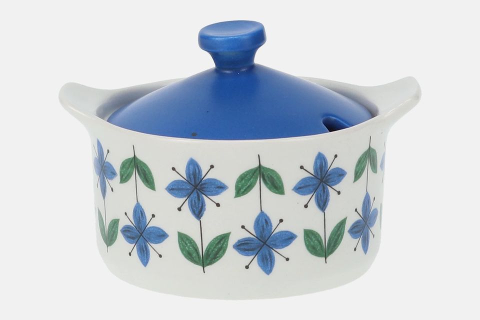 Midwinter Roselle Jam Pot + Lid Lugged base, blue lid