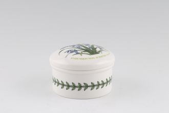 Portmeirion Botanic Garden Trinket Box Bluebell - Round. 'May' printed on lid. 3 1/4" x 2 1/4"