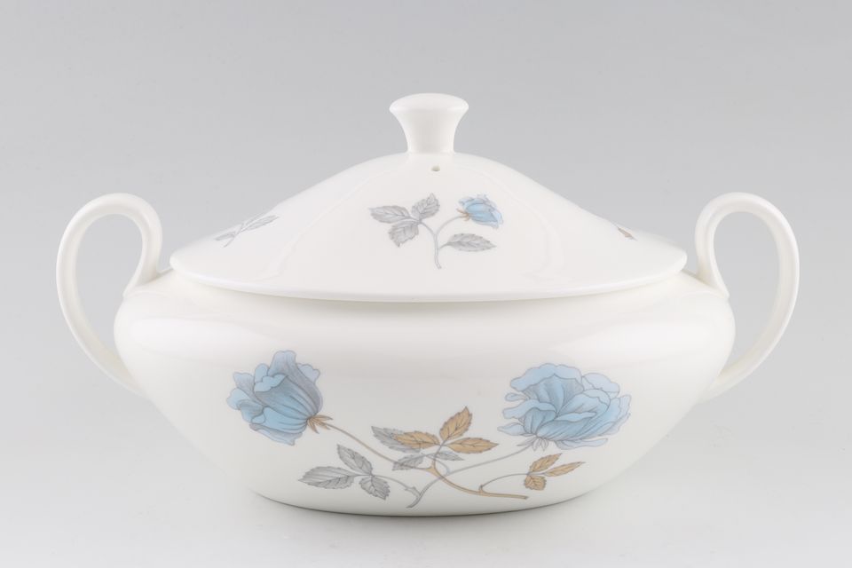 Wedgwood Ice Rose Vegetable Tureen with Lid Oval, handled, Lid goes over the base