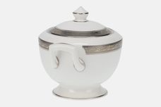 Royal Worcester Davenham Platinum Sugar Bowl - Lidded (Tea) 2 handles thumb 2