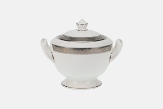 Royal Worcester Davenham Platinum Sugar Bowl - Lidded (Tea) 2 handles