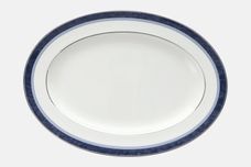 Royal Doulton Blue Marble Oval Platter Royal Doulton Backstamp 14 1/2" thumb 1