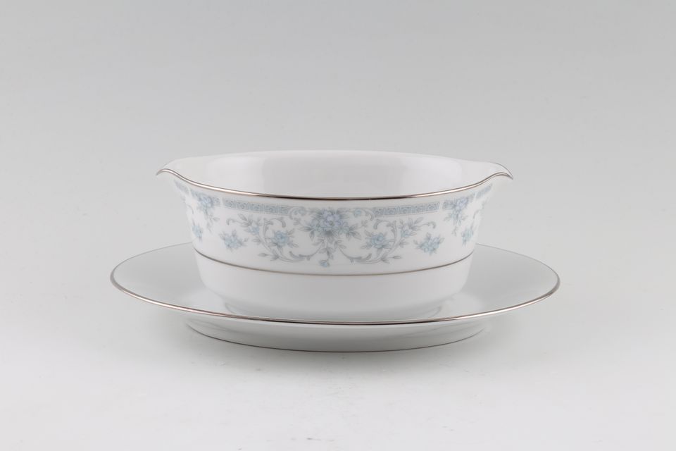 Noritake String of Pearls Sauce Boat and Stand Fixed