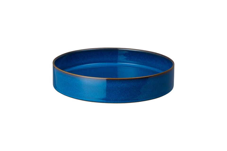 Denby Imperial Blue Straight Round Tray Blue 23cm