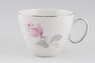 Thomas White with Pink Roses and Silver Line Teacup 3 1/2" x 2 5/8"