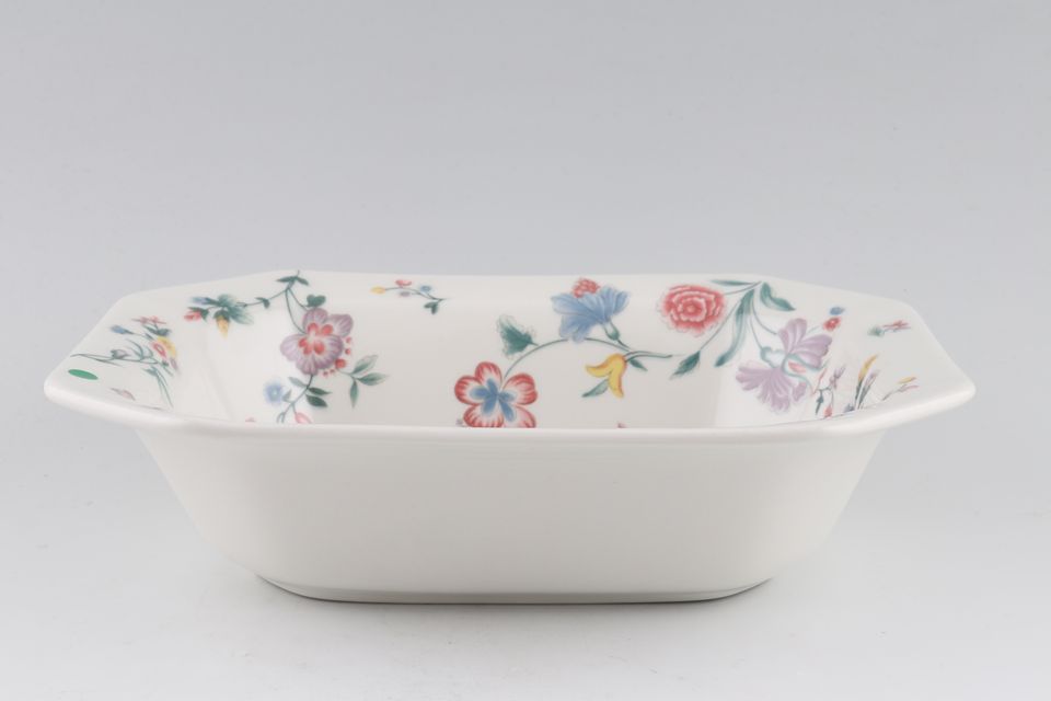 Laura Ashley Chinese Silk Vegetable Dish (Open) 9 3/4" x 7"