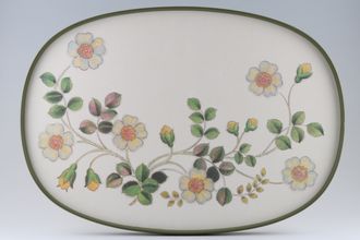 Marks & Spencer Autumn Leaves Serving Tray Oval Tray with Green Edge 21 1/4" x 15"