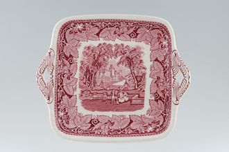 Masons Vista - Pink Cake Plate square 11"