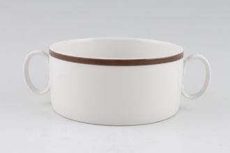 Thomas White with Thick Brown Band Soup Cup 2  Handles