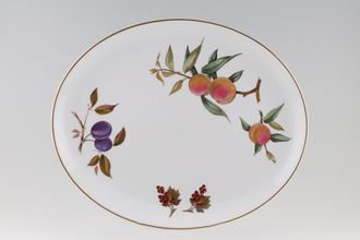 Royal Worcester Evesham - Gold Edge Oval Platter Peaches, Plums & Redcurrants 15 1/4"