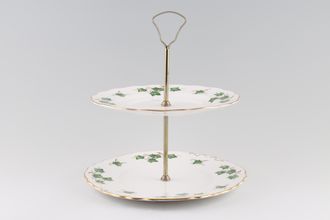 Sell Colclough Ivy Leaf - 8143 2 Tier Cake Stand 9 1/4" cake plate, 8 1/4" plate. Gold Shaped Handle  